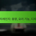 전자레인지: 용량, 요리 기능, 디자인
